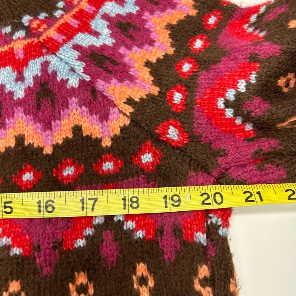 Lou & Grey Chocolate Knit Fairisle Mock Neck Sweater Women’s S Colorful - Picture 9 of 16